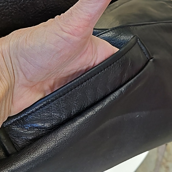 Men's ANDREW MARC Additions Saks Fifth Ave Black Leather lined Jacket Coat M - Picture 10 of 16